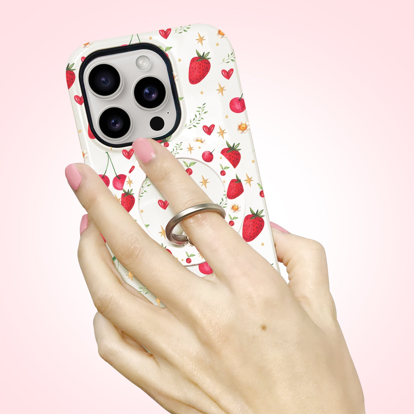 Cherry Berry Magnetic Phone Ring Holder