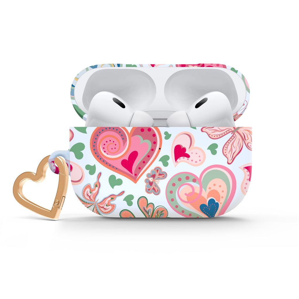 Teal Heartbeat AirPods Case