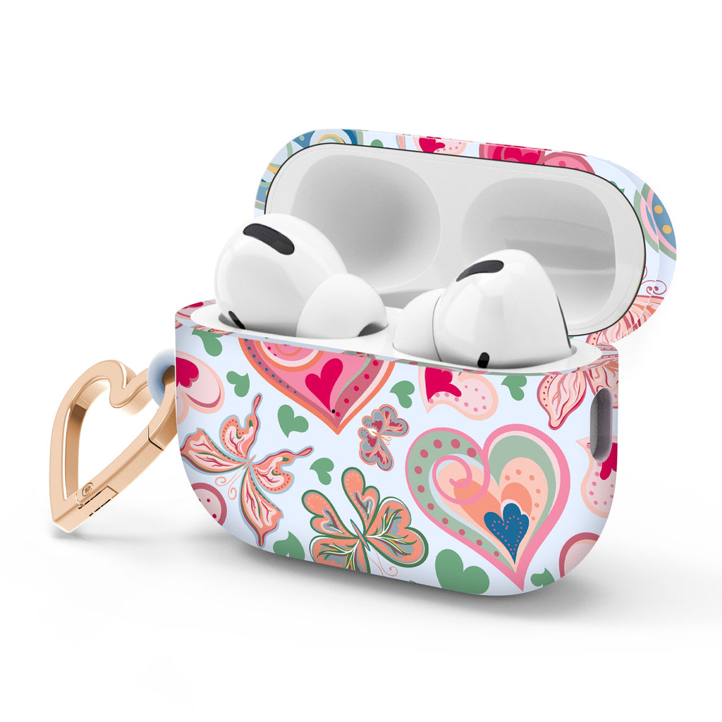 Teal Heartbeat AirPods Case