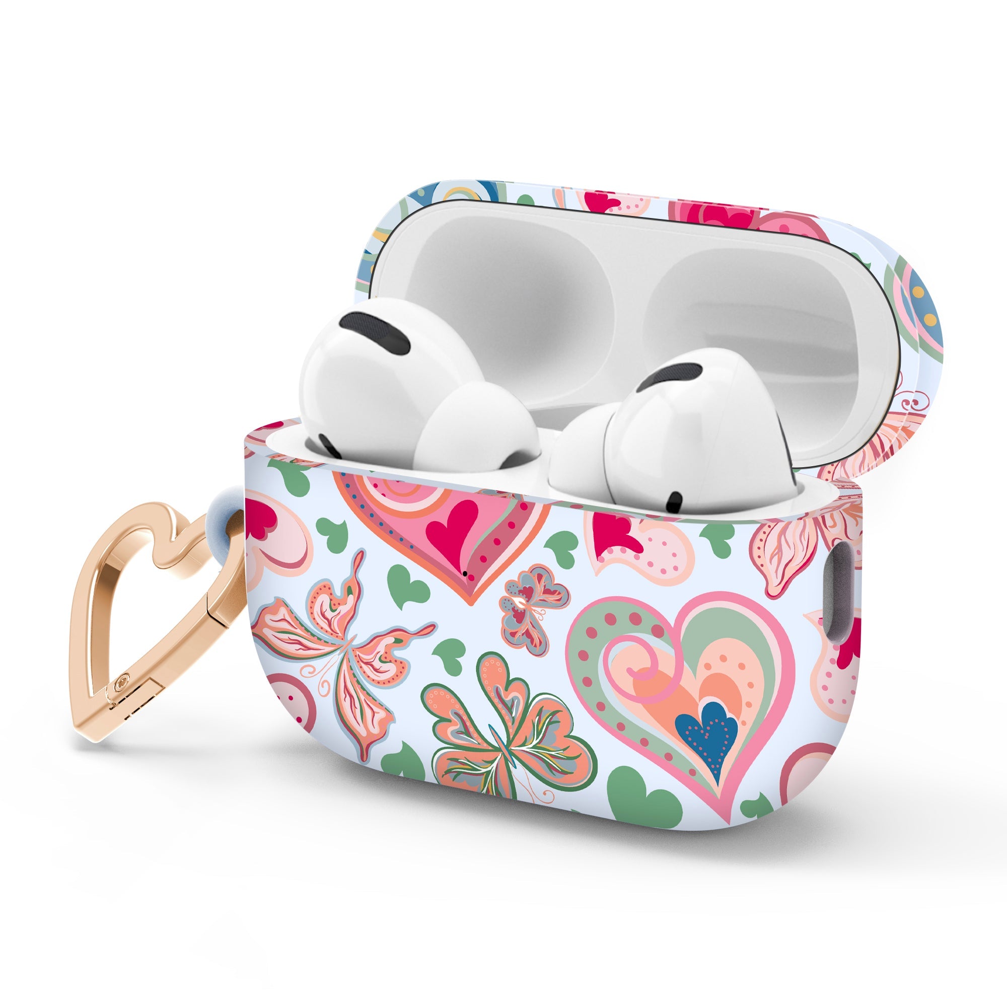 Teal Heartbeat AirPods Case