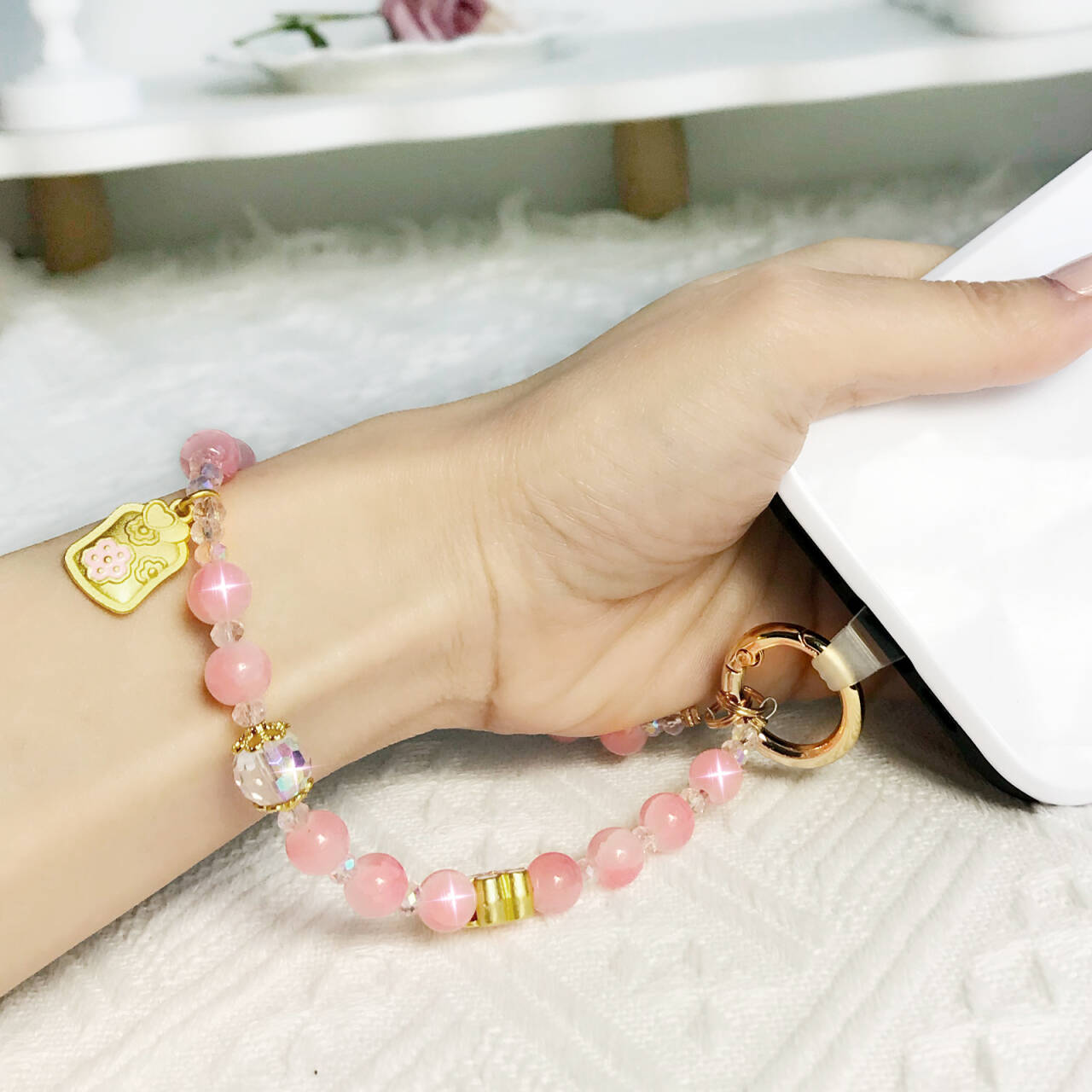 Sakura Floral Emblem Phone Charm